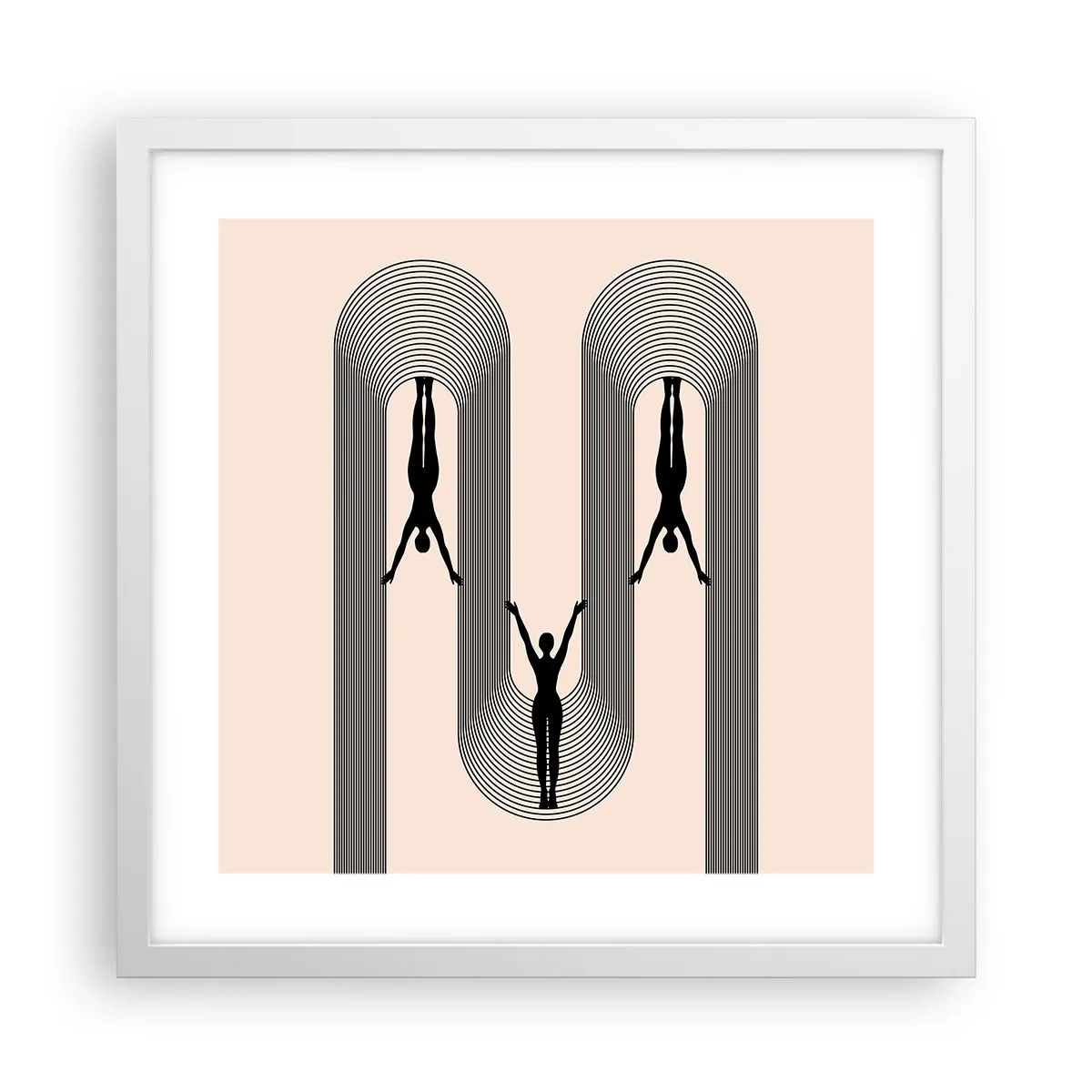 Póster en marco blanco - Al revés, o no - 40x40 cm