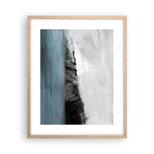 Póster en marco roble claro - Agua - tierra: un choque de elementos - 40x50 cm