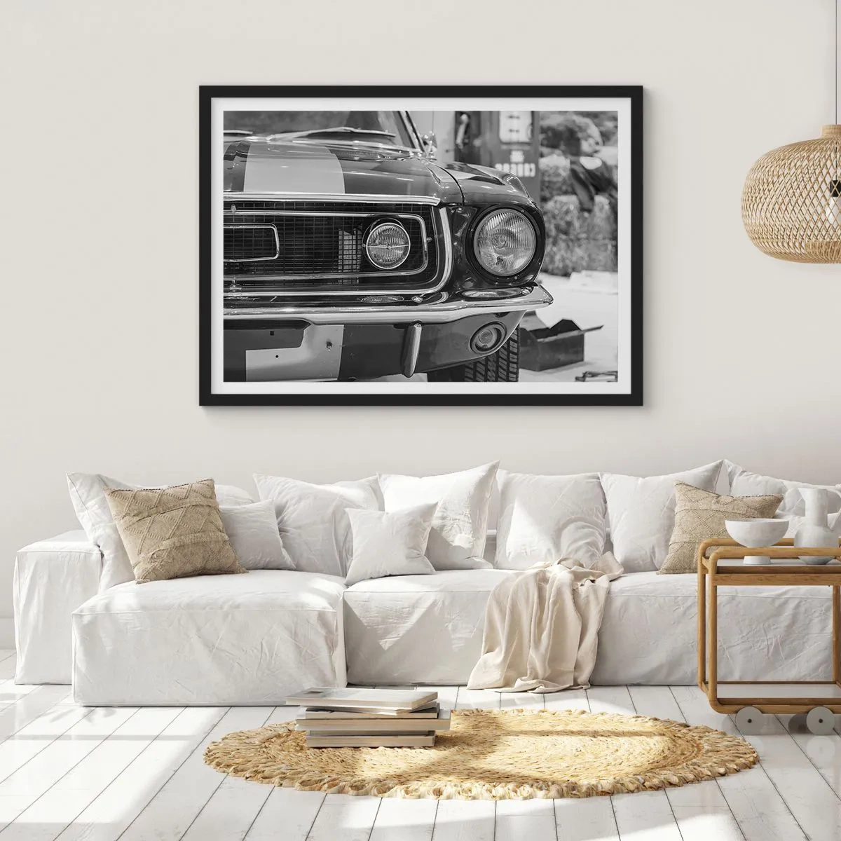 Póster en marco negro - Paseo rudo - 50x40 cm