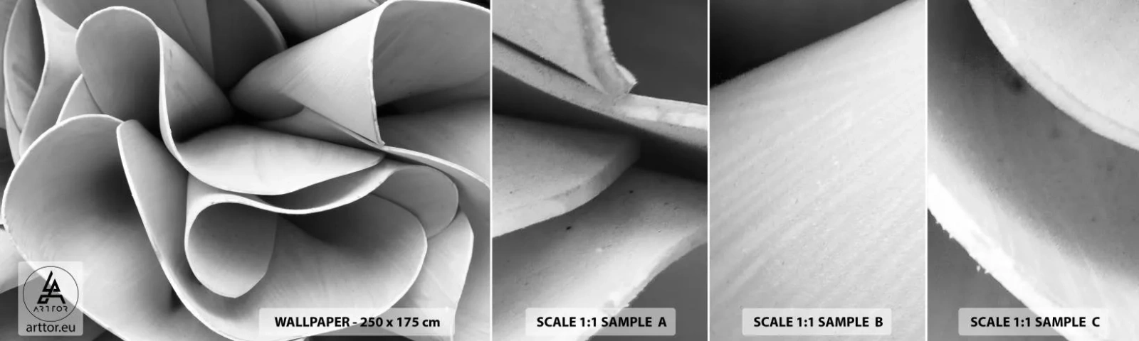 Muestra De Fotomural Standard Eco - Sucede en el espacio - Abstracción, Pedazo, En blanco y negro - 100x30 cm