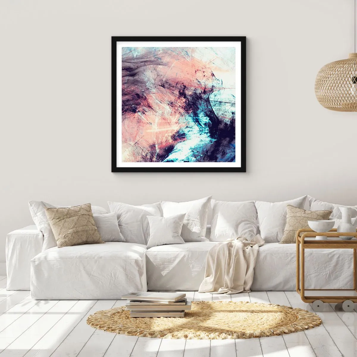Póster en marco negro - Siente el viento - 30x30 cm