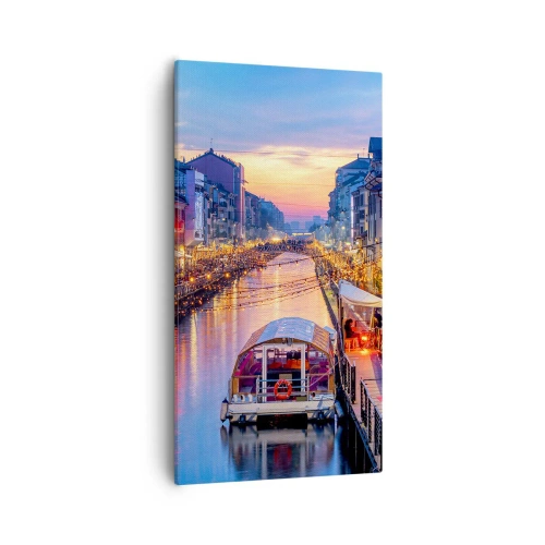 Cuadro sobre lienzo - Impresión de Imagen - Una noche de luz y diversión - 55x100 cm