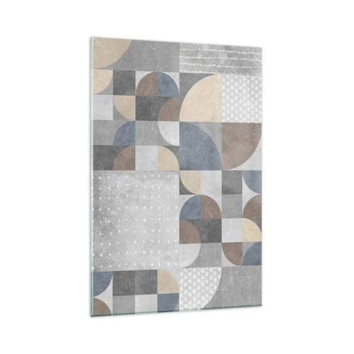 Cuadro sobre vidrio - Impresiones sobre Vidrio - Patrón geométrico en tonos pastel - 80x120cm - Fantasía cerámica - Decoración de pared moderna para salón y dormitorio ARTTOR