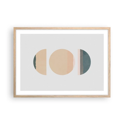 Póster en marco roble claro - Círculo tras círculo - 70x50 cm