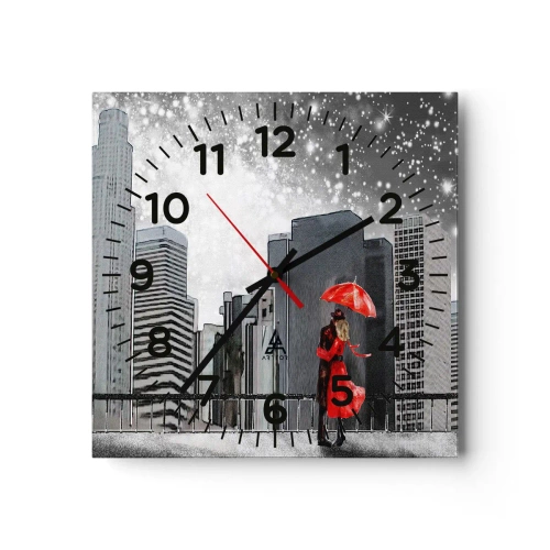 Reloj de pared - Reloj de vidrio - Amor en la jungla urbana - 30x30 cm