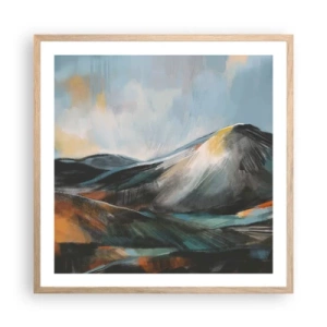 Póster en marco roble claro - Crudo y bello - 60x60 cm