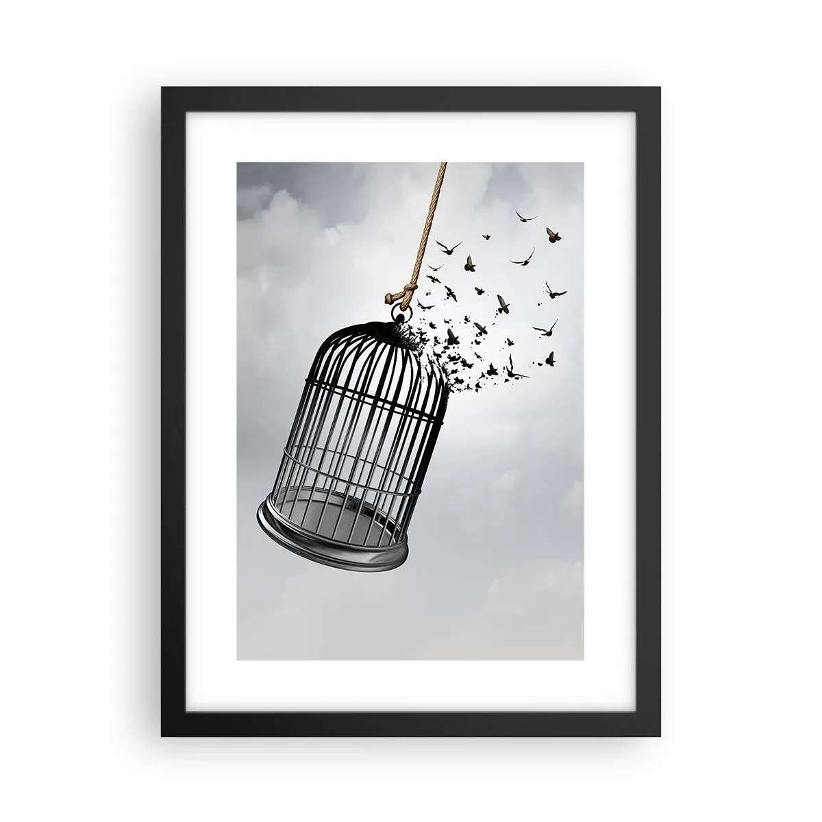 Póster en marco negro - Fe... Esperanza... ¡Libertad! - 30x40 cm