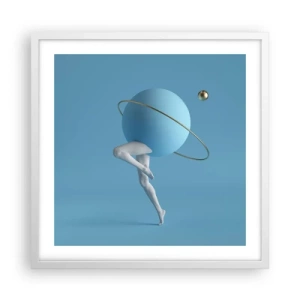 Póster en marco blanco - Y los planetas se vuelven locos - 50x50 cm