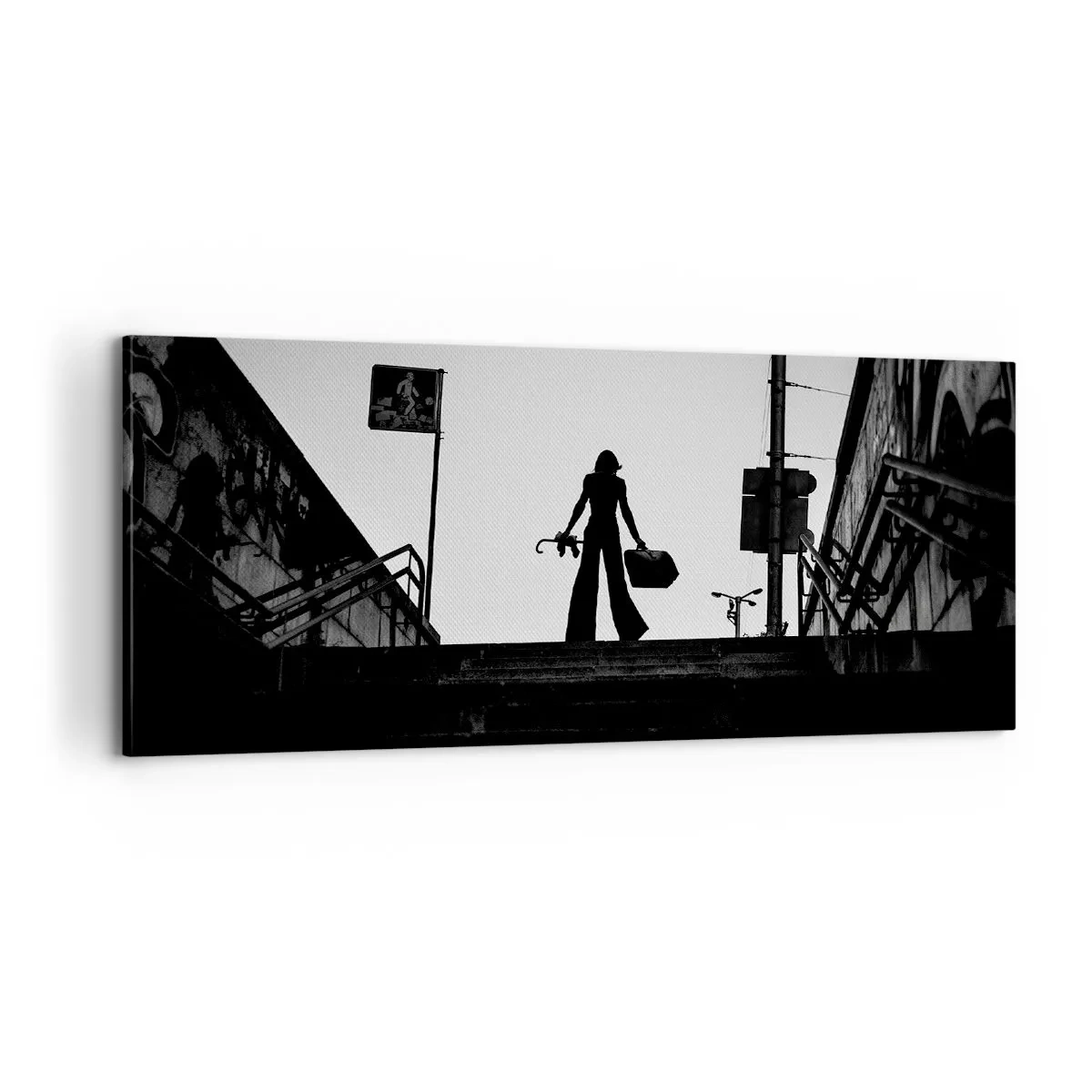 Cuadro sobre lienzo - Impresión de Imagen - Paseo urbano - 100x40 cm