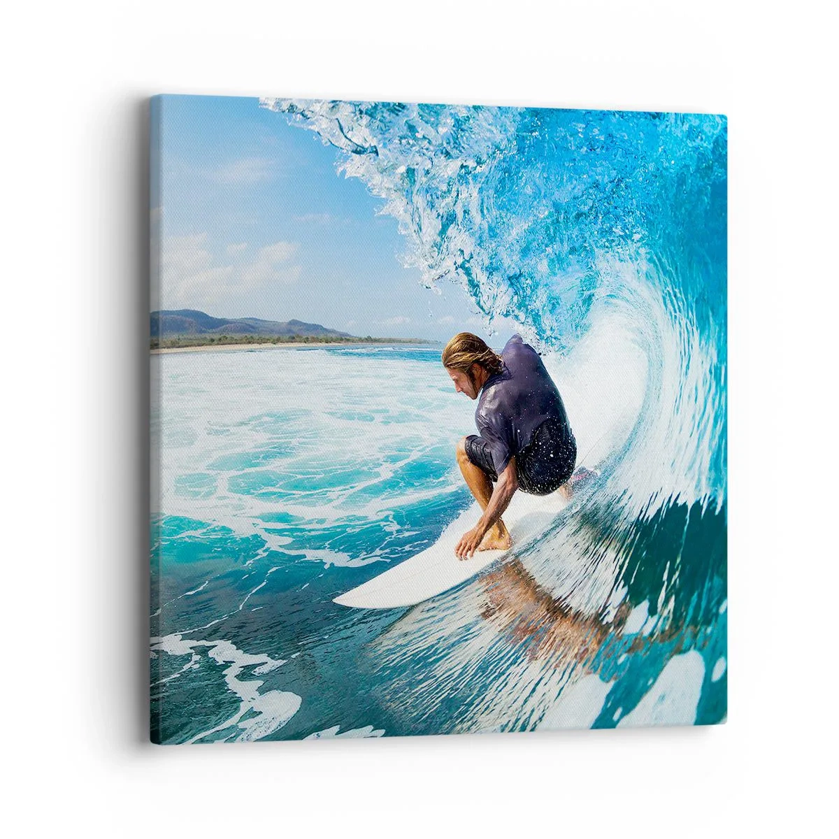 Cuadro sobre lienzo - Impresión de Imagen - Bailando con las olas - 40x40 cm