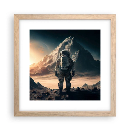 Póster en marco roble claro - Un nuevo reto - 30x30 cm