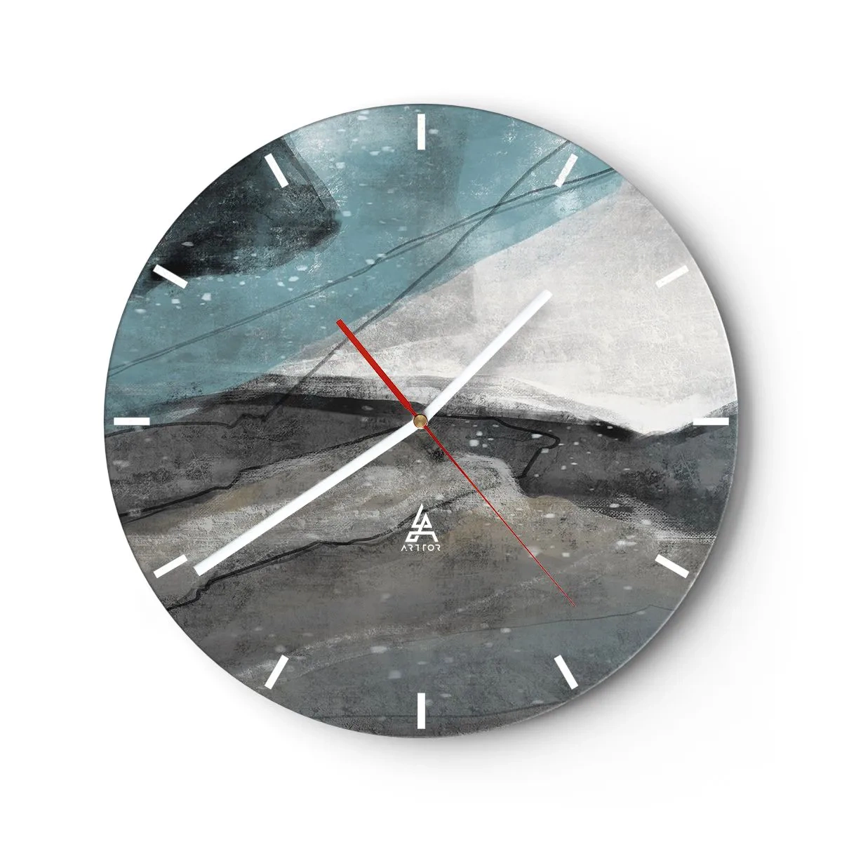 Reloj de pared - Reloj de vidrio - Abstracción: rocas y hielo - 40x40 cm