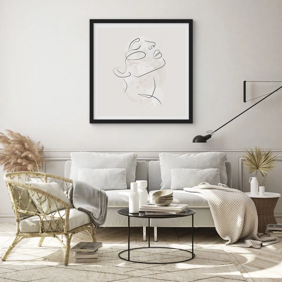 Póster en marco negro - Contorno de un sueño - 50x50 cm