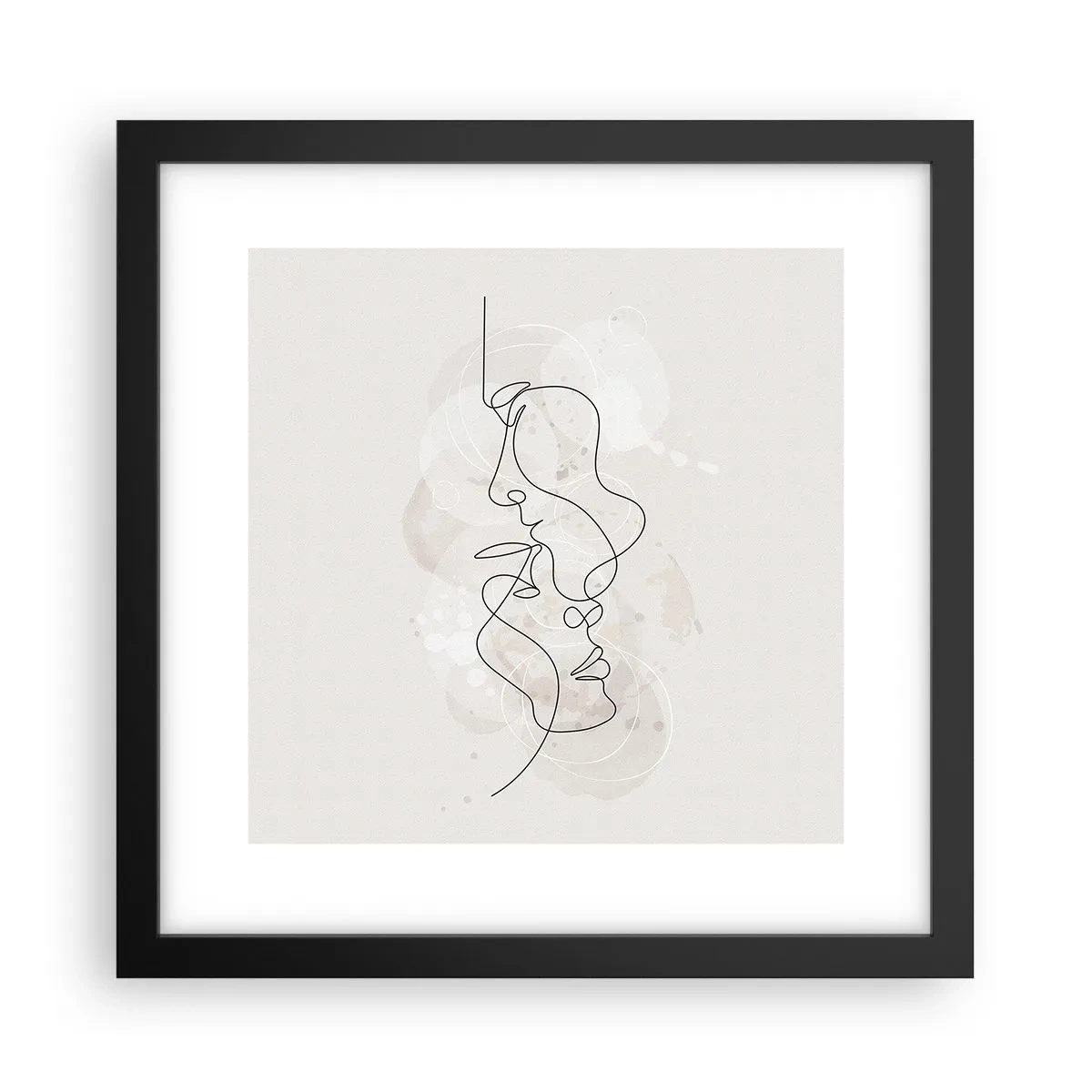 Póster en marco negro - En un abrazo - 30x30 cm