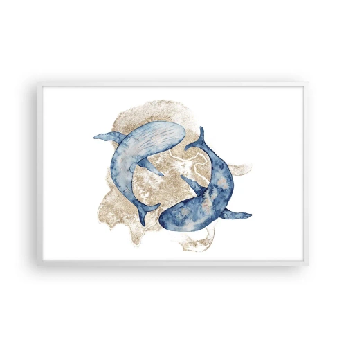 Póster en marco blanco - ¿Amistad o amor? - 91x61 cm