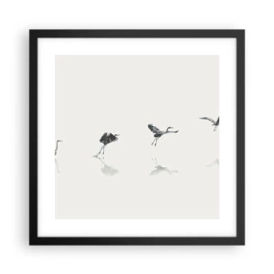 Póster en marco negro - Cuatro sencillos pasos para despegar - 40x40 cm