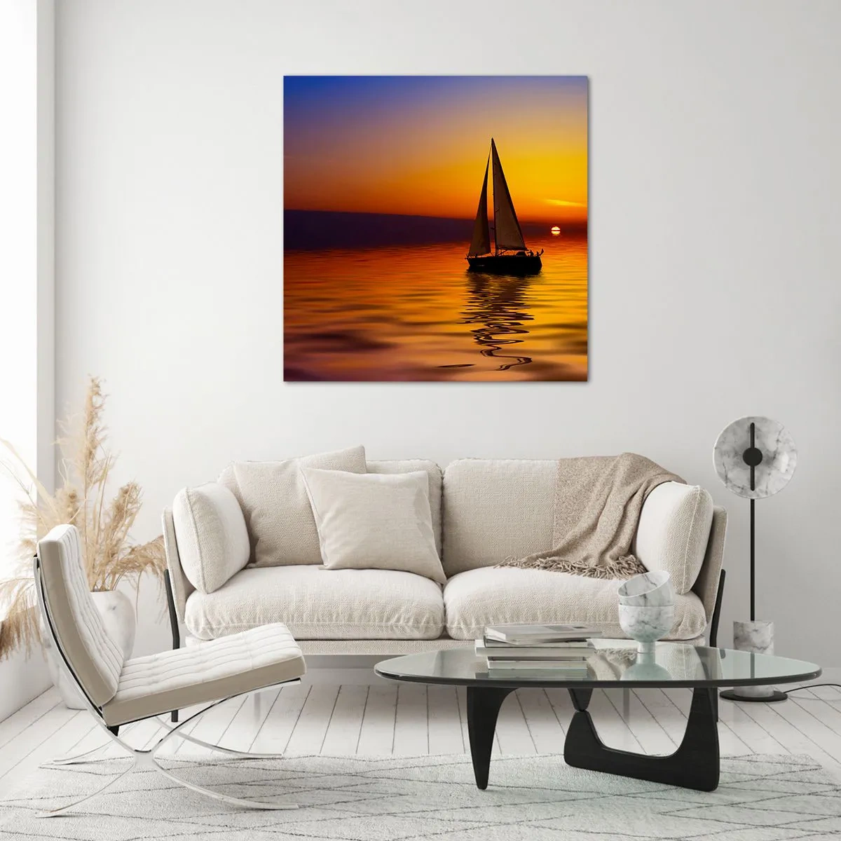 Cuadro sobre vidrio - Impresiones sobre Vidrio - Qué tranquilo el anochecer… - 40x40 cm