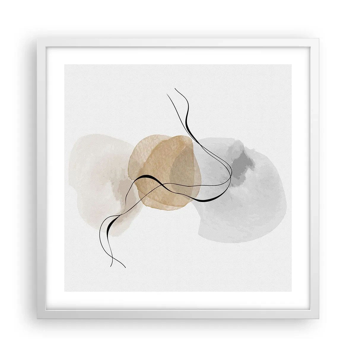 Póster en marco blanco - Pompas de aire - 50x50 cm