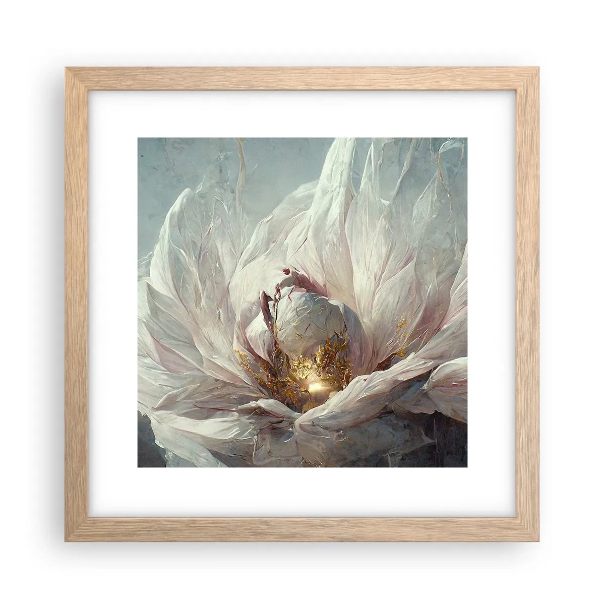 Póster en marco roble claro - Florece una vez cada cien años - 30x30 cm