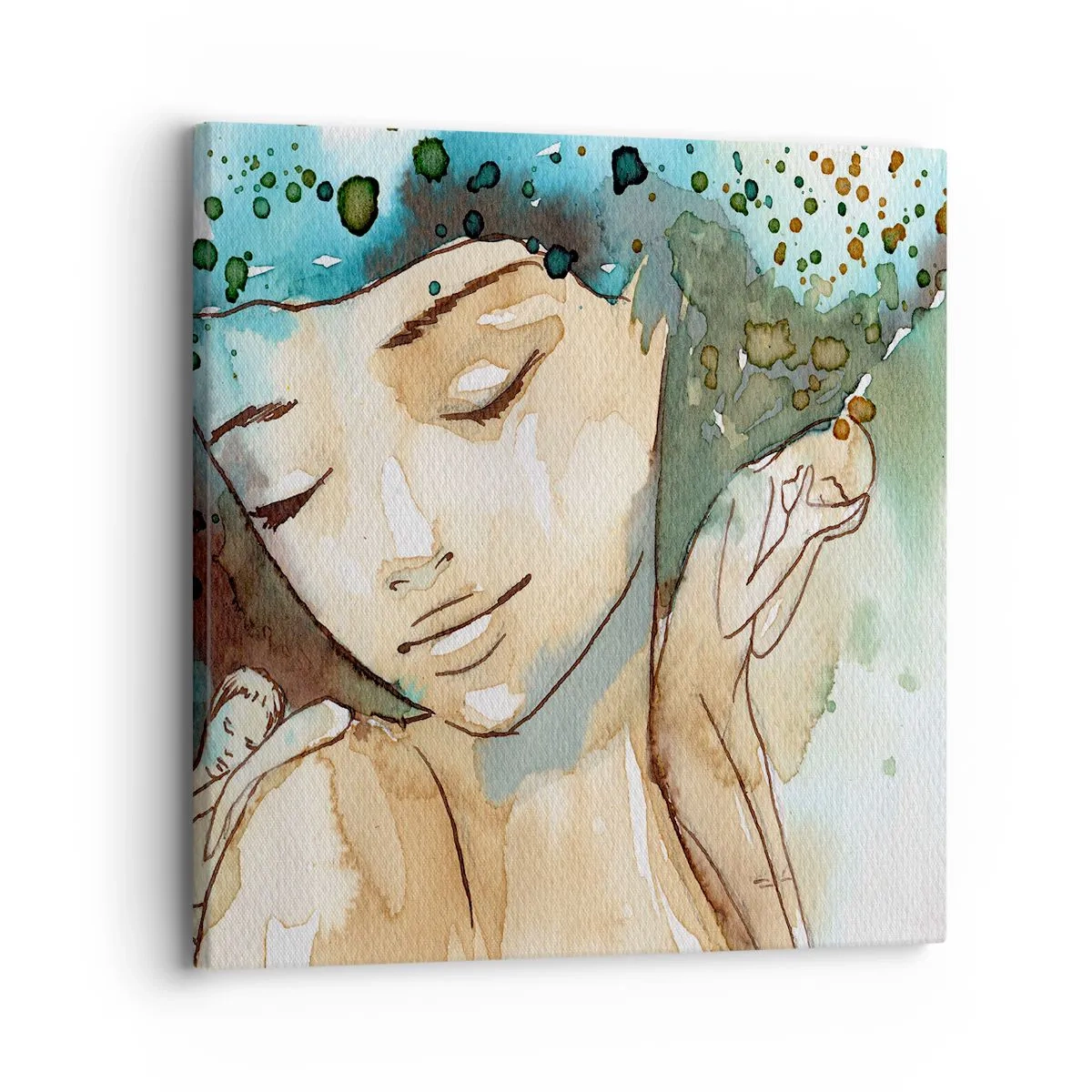 Cuadro sobre lienzo - Impresión de Imagen - Dama de azul - 30x30 cm