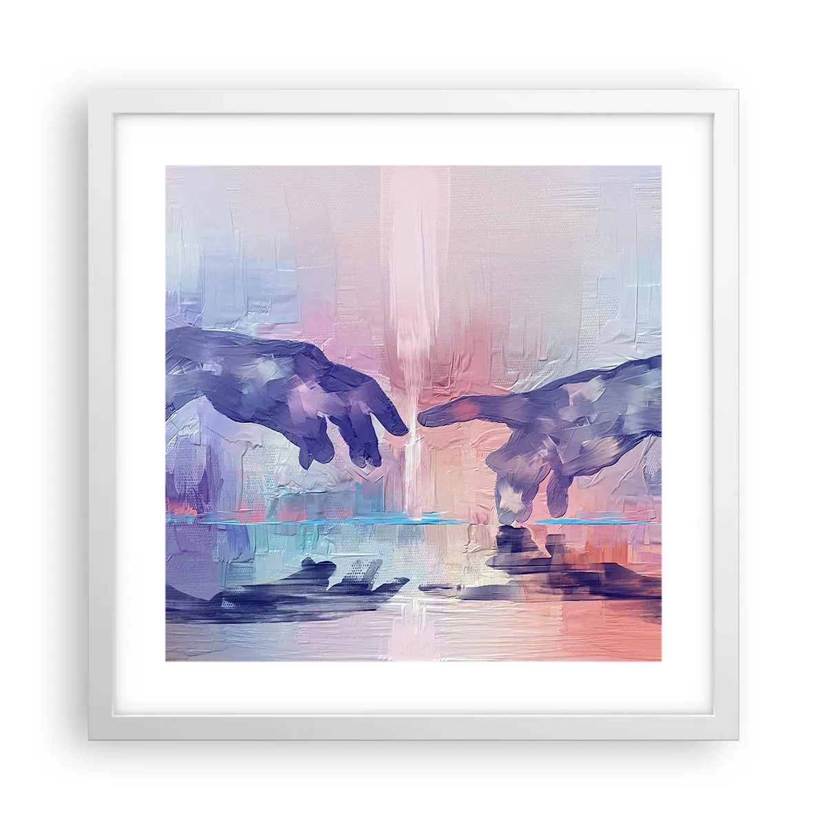 Póster en marco blanco - Chispa divina de vida - 40x40 cm