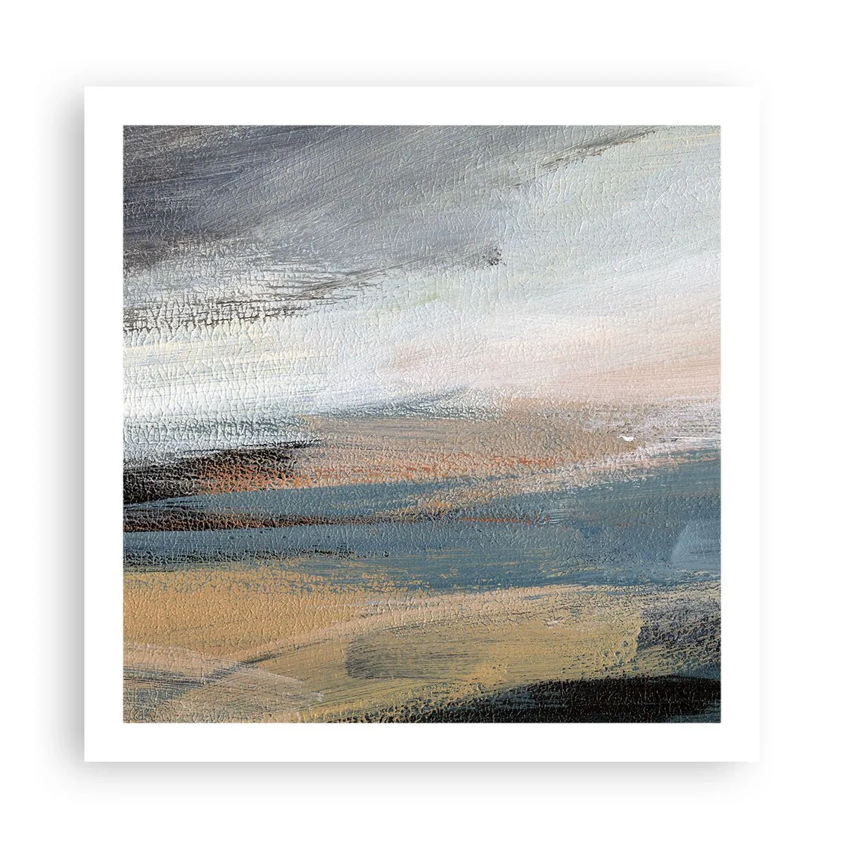 Póster - Abstracción: paisaje nórdico - 60x60 cm