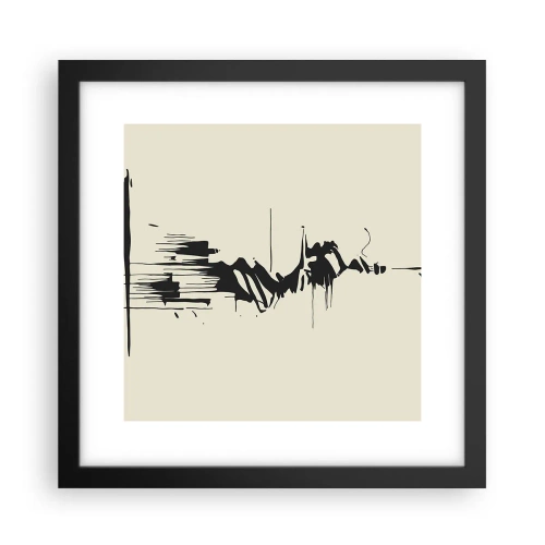 Póster en marco negro - Abstracción apresurada - 30x30 cm
