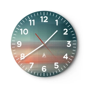 Reloj de pared - Reloj de vidrio - Abstracción: ondas de luz - 30x30 cm