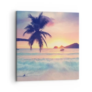 Cuadro sobre lienzo - Impresión de Imagen - Atardecer en la bahía - 70x70 cm