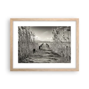 Póster en marco roble claro - En la quietud de los juncos - 40x30 cm