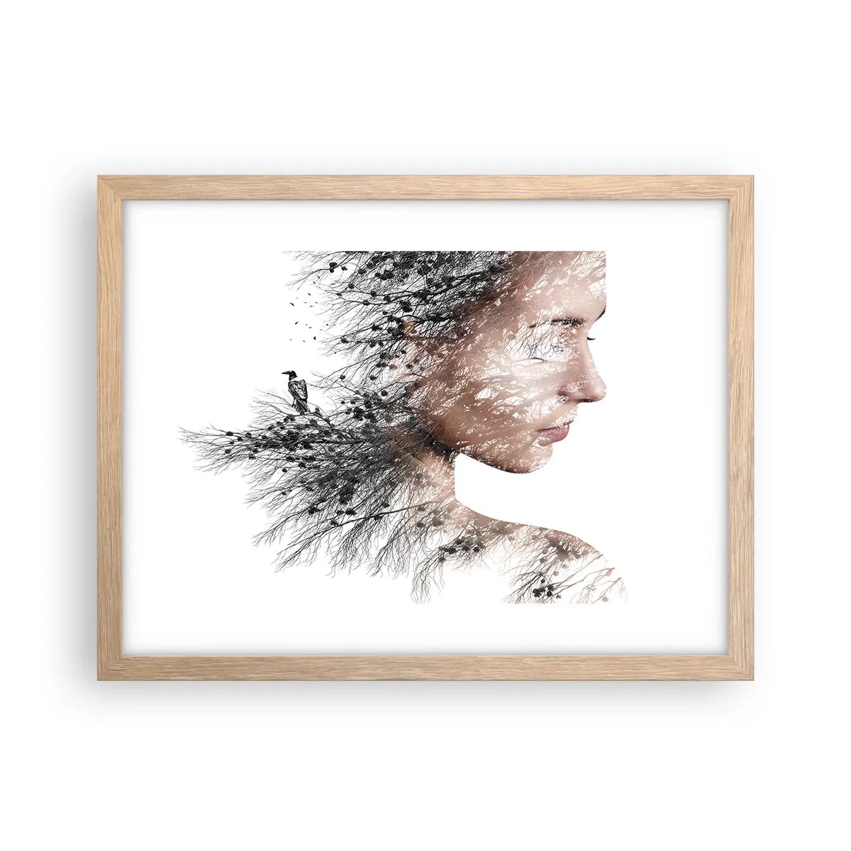 Póster en marco roble claro - Espíritu del bosque - 40x30 cm