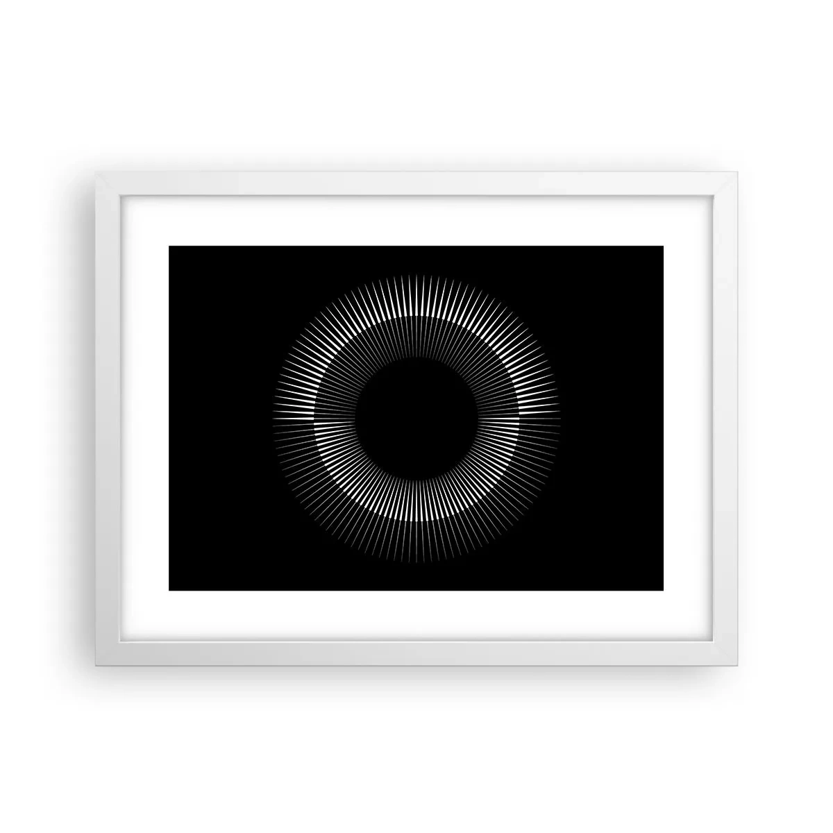 Póster en marco blanco - Sol negro - 40x30 cm
