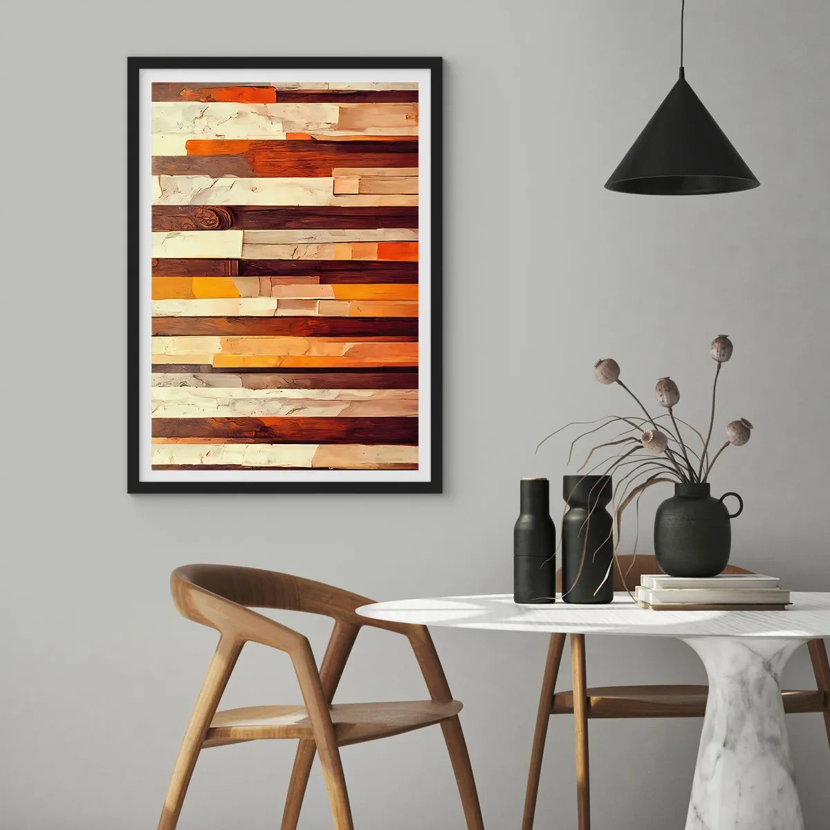 Póster en marco negro - Himno de los árboles del bosque - 61x91 cm