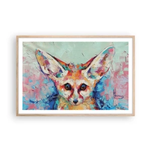 Póster en marco roble claro - Mirada penetrante - 91x61 cm