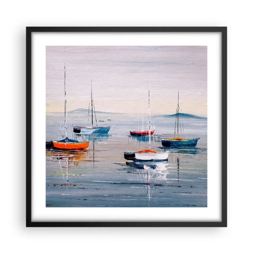 Póster en marco negro - Un más que merecido descanso - 50x50 cm