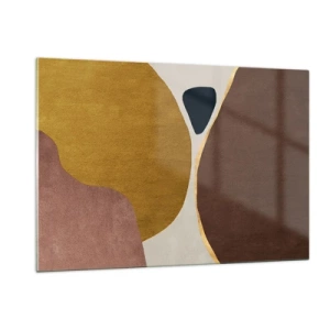 Cuadro sobre vidrio - Impresiones sobre Vidrio - Una composición minimalista de formas abstractas. - 120x80cm - Abstracción - un lugar en el espacio - Decoración de pared moderna para salón y dormitorio ARTTOR