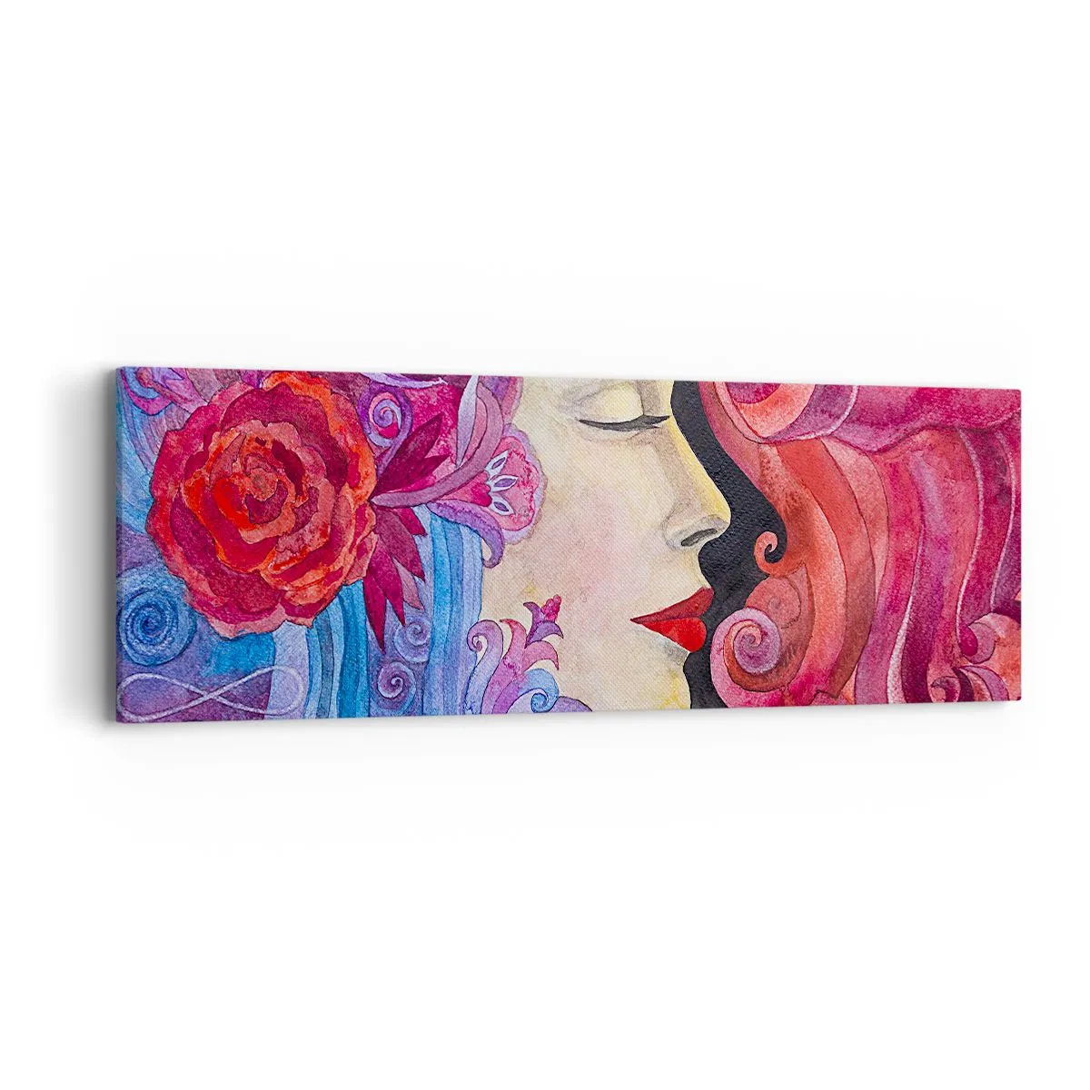 Cuadro sobre lienzo - Impresión de Imagen - Inspiración en rojo y violeta - 90x30 cm