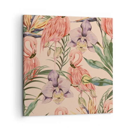 Cuadro sobre lienzo - Impresión de Imagen - Un ballet rosa en flores - 60x60 cm