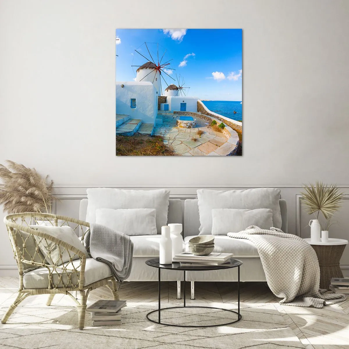 Cuadro sobre vidrio - Impresiones sobre Vidrio - Viento azul marino - 70x70 cm