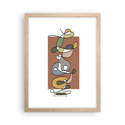 Póster en marco roble claro - Una abstracción por la que vale la pena sonreír - 30x40 cm