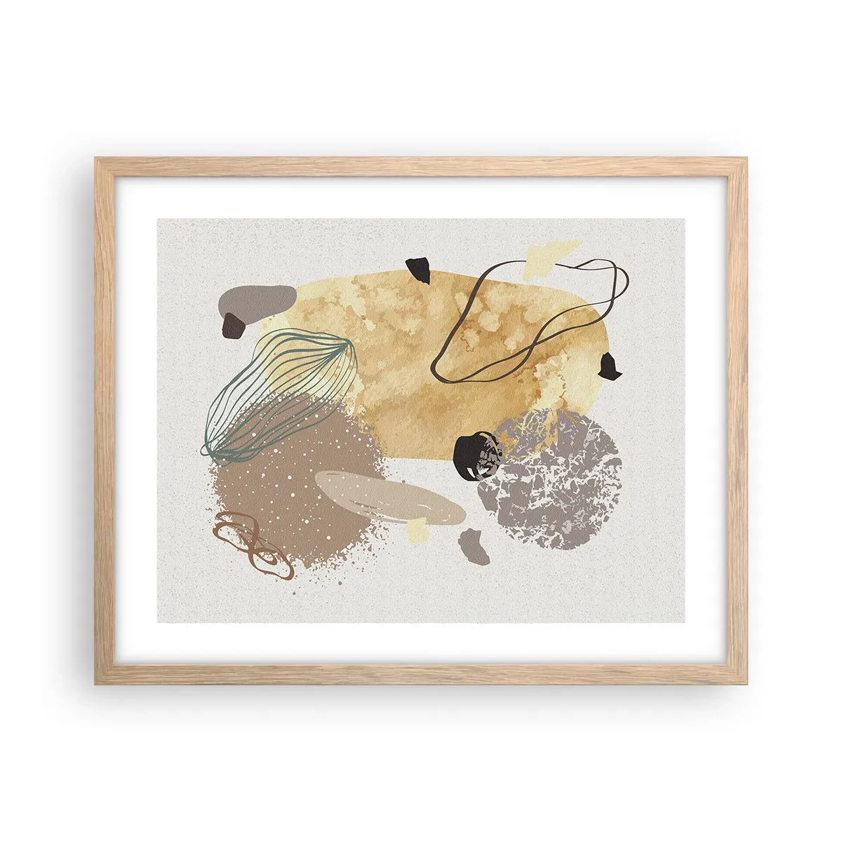Póster en marco roble claro - Plumología aplicada - 50x40 cm