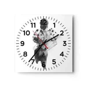 Reloj de pared - Reloj de vidrio - Pasa justo por aquí - 40x40 cm