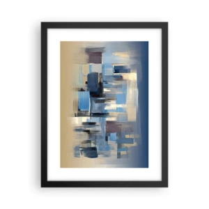 Póster en marco negro - Construcción azul - 30x40 cm