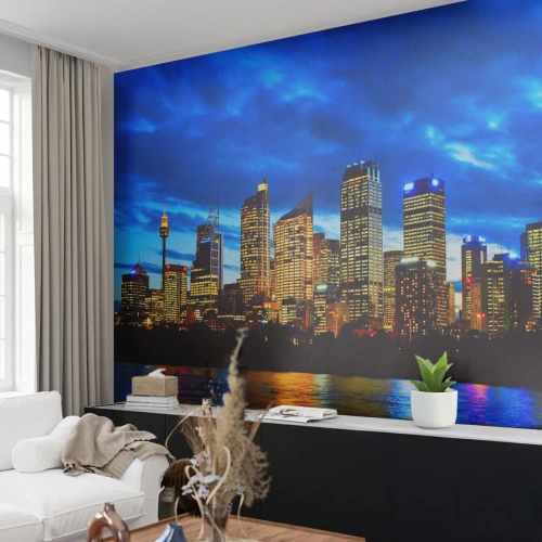 Fotomural personalizado Premium Sand - Noche de luces y colores - Ciudad, Sídney, Arquitectura