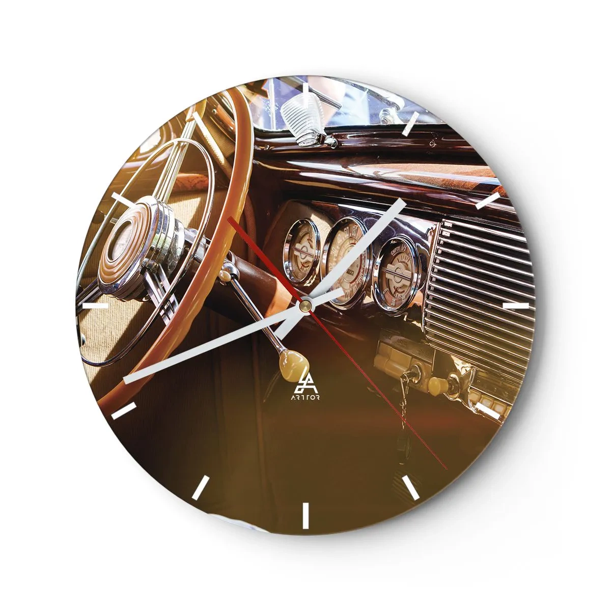 Reloj de pared - Reloj de vidrio - Un soplo de lujo del pasado - 40x40 cm