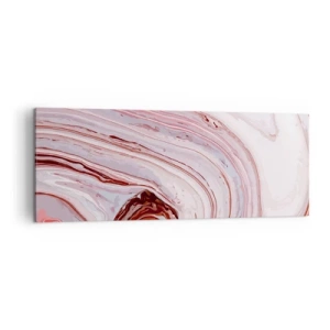 Cuadro sobre lienzo - Impresión de Imagen - Patrón abstracto en rosa y blanco - 140x50cm - Cambio de dirección - Decoración de pared moderna para salón y dormitorio ARTTOR