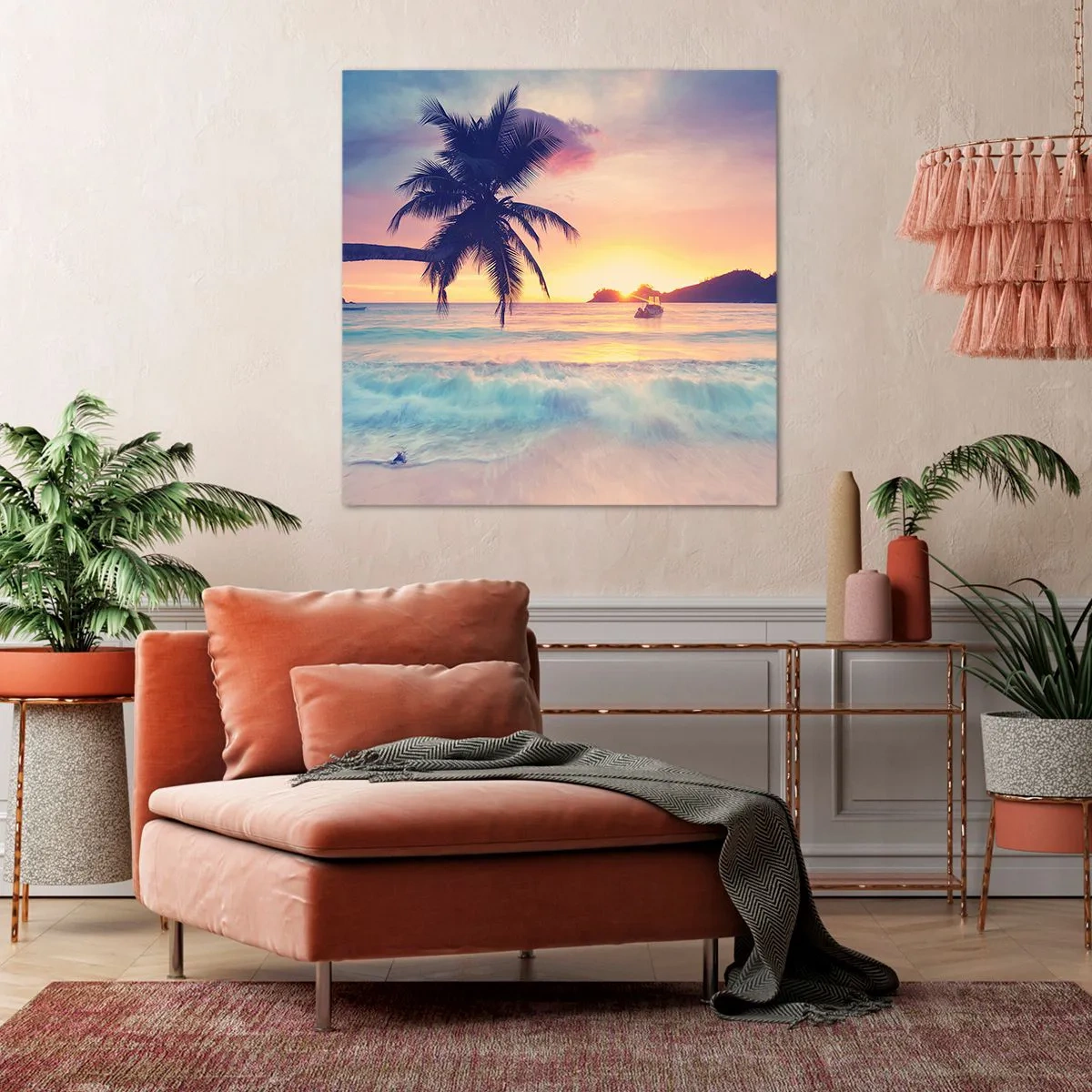 Cuadro sobre lienzo - Impresión de Imagen - Atardecer en la bahía - 60x60 cm