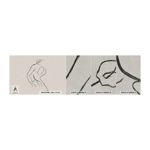 Muestra de fotomural Premium Sand - Boceto íntimo - Minimalismo, Acto, Mujer - 100x30 cm