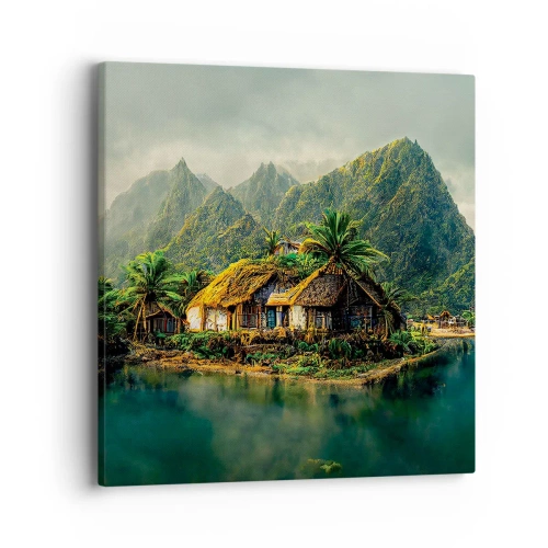 Cuadro sobre lienzo - Impresión de Imagen - Paraíso tropical - 40x40 cm
