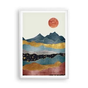 Póster en marco blanco - Sección transversal del mundo - 70x100 cm